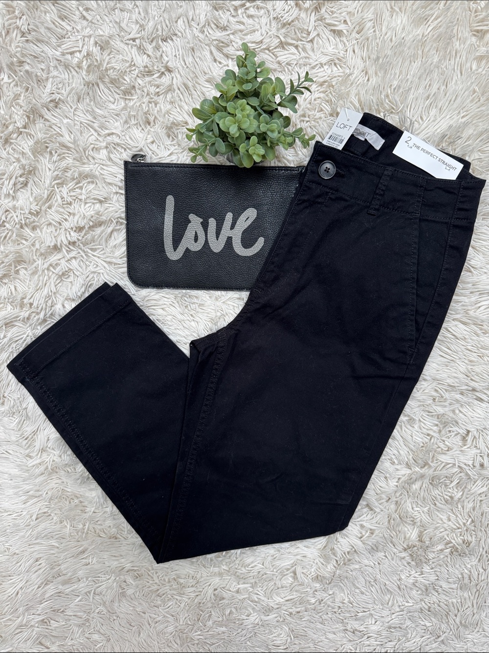 Loft The Perfect Straight Tailored Crop Pants 💗 Black